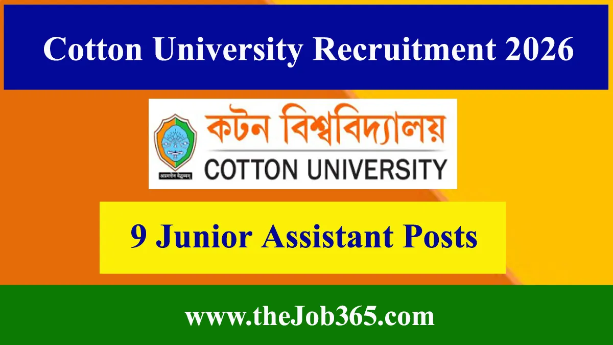 Cotton University Recruitment 2026